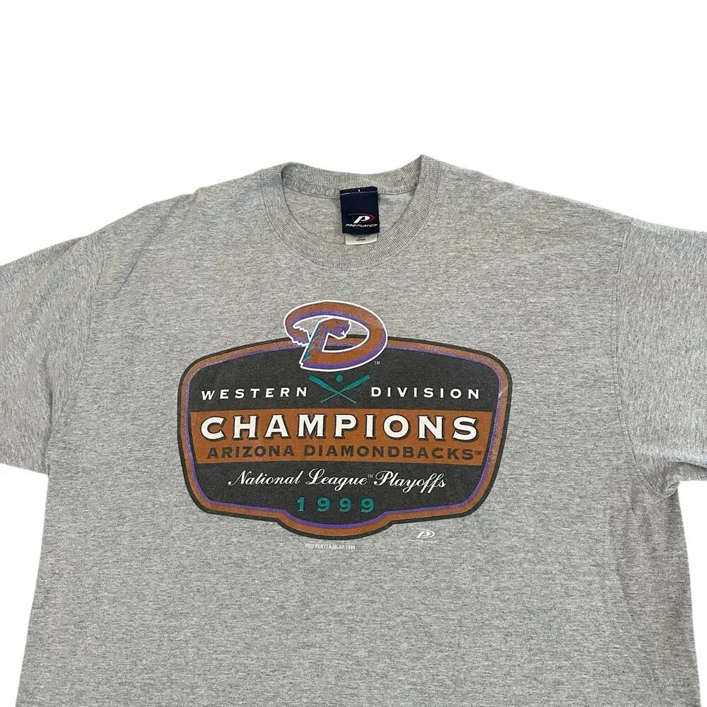Vintage  Arizona Diamondbacks Western Division Champions T-Shirt Men XL 1999 - Picture 2 of 11
